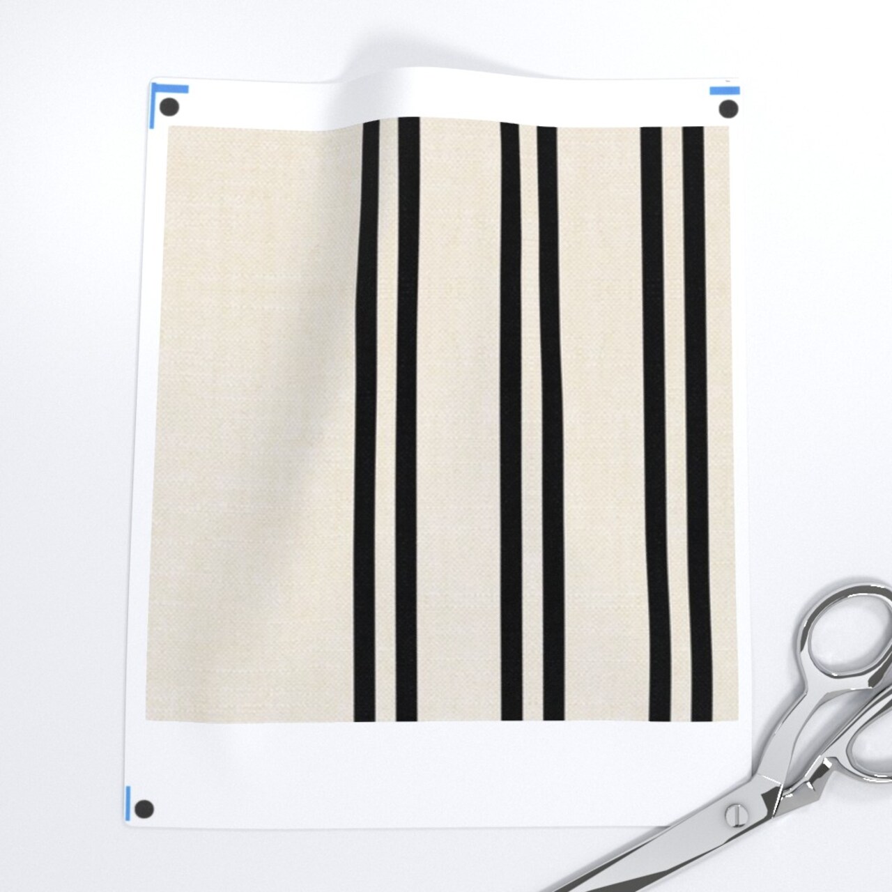 Simple Stripe Black Cream Tan Minimal Timeless Farmhouse Weathered Large Scale Custom Printed Fabric by Spoonflower Various Fabrics by the Yard or Fat Quarter